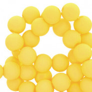 Acrylic beads 8mm round Matt Blazing yellow